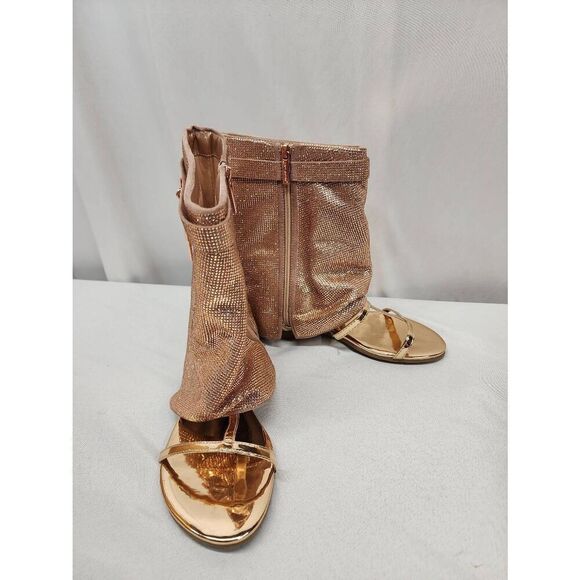 Cape Robbin Size 9 Rose Gold SHILOHA Ladies Sandals Rhinestone - Picture 3 of 12